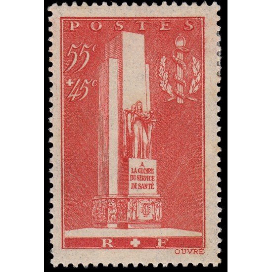 France Francia 395 1938 Para erigir un monumento al Servicio de Salud militar (Lyon) MNH