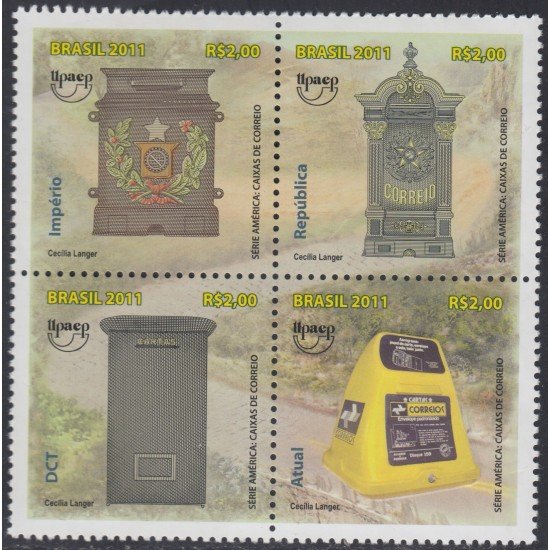 Brasil Brazil 3164/67 2011 América Upaep Buzones MNH Brasil Brazil 3164/67 2011 América Upaep Buzones MNH