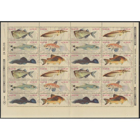 Brasil Brazil 1896/01 1988 Mini hojita Peces Fishes MNH Brasil Brazil 1896/01 1988 Mini hojita Peces Fishes MNH