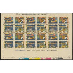Brasil Brazil 1906/09 1989 Mini hojita Oficina de correos y telégrafo brasileño MH