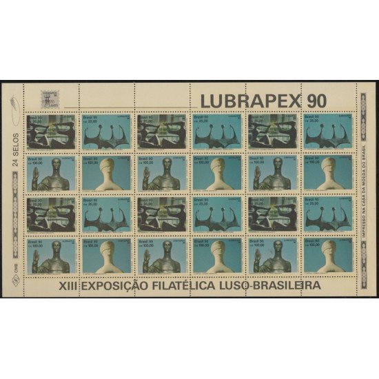 Brasil Brazil 1981/84 Mini hojita 1990 Lubrapex 90 Esculturas MNH Brasil Brazil 1981/84 Mini hojita 1990 Lubrapex 90 Esculturas MNH