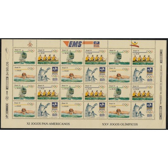 Brasil Brazil 2009/11 Mini hojita 1991 Juegos Panamericanos Deportes Sport Vela, remo MNH Brasil Brazil 2009/11 Mini hojita 1991 Juegos Panamericanos Deportes Sport Vela, remo MNH