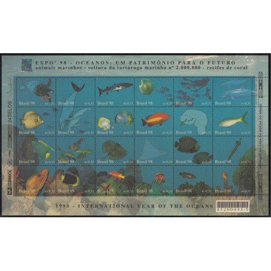 Brasil Brazil 2400/23 1998 Fauna Marina Los océanos patrimonio universal MNH
