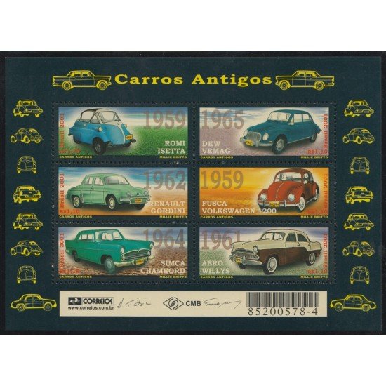 Brasil Brazil 2692/97 2001 Coches antiguos MNH
