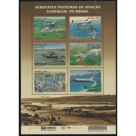 Brasil Brazil 2713/18 2001 Inicios de la aviación comercial en Brasil MNH