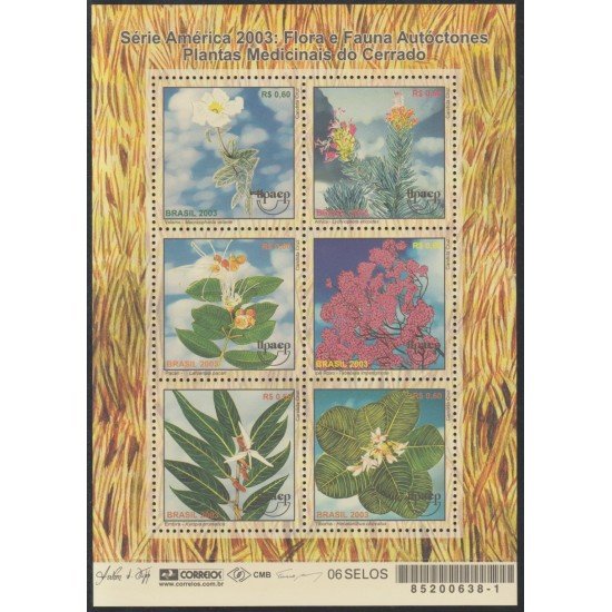 Brasil Brazil 2825/30 2002 América Upaep Fauna y flora indígena MNH Brasil Brazil 2825/30 2002 América Upaep Fauna y flora indígena MNH