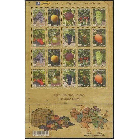 Brasil Brazil 3060/69 2009 Mercosul Productos de exportación Frutas Fruits Hoja con 2 series MNH