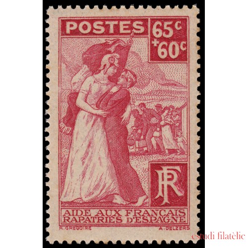 France Francia 401 1938 Pro Comité de asistencia  a los franceses repatriados de España MNH