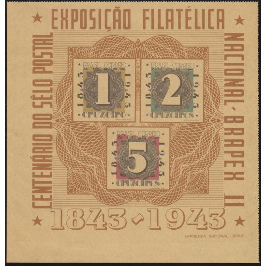Brasil Brazil HB 7 1943 Timbres aéreos impresos en folletos cuadrados SG Brasil Brazil HB 7 1943 Timbres aéreos impresos en folletos cuadrados SG