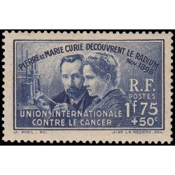 France Francia 402 1938 40 aniv. descubrimiento del radio Pierre y Marie Curie MNH