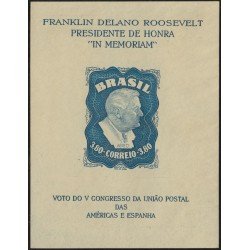 Brasil Brazil HB 11 1949 Timbre aéreo Presidente Roosevelt MNH Brasil Brazil HB 11 1949 Timbre aéreo Presidente Roosevelt MNH