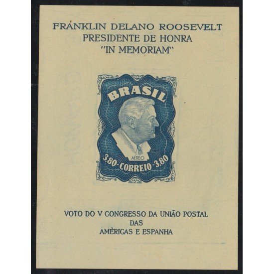 Brasil Brazil HB 11 1949 Timbre aéreo Presidente Roosevelt SG Brasil Brazil HB 11 1949 Timbre aéreo Presidente Roosevelt SG