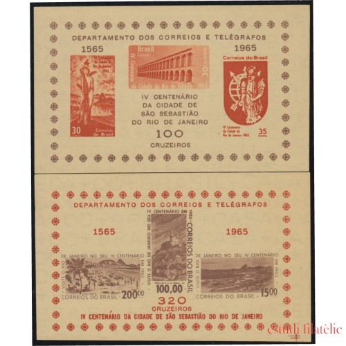 Brasil Brazil HB 14/15 1965 400 Años de la Ciudad de San Sebastián Río de Janeiro MH