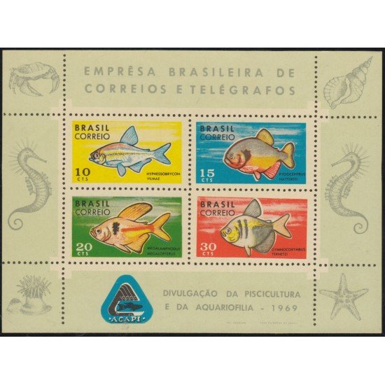 Brasil Brazil HB 23 1969 Protección de peces MNH Brasil Brazil HB 23 1969 Protección de peces MNH