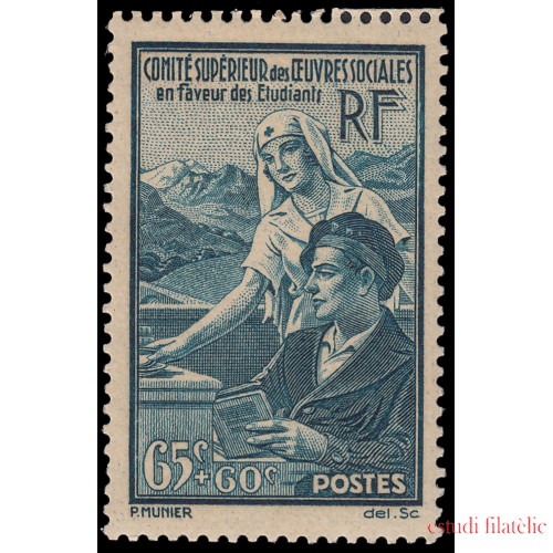 France Francia 417 1938 Obras sociales en favor de los estudiantes MH