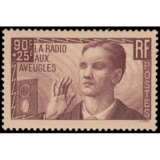 France Francia 418 1938 Pro obra de la radio para ciegos MNH France Francia 418 1938 Pro obra de la radio para ciegos MNH