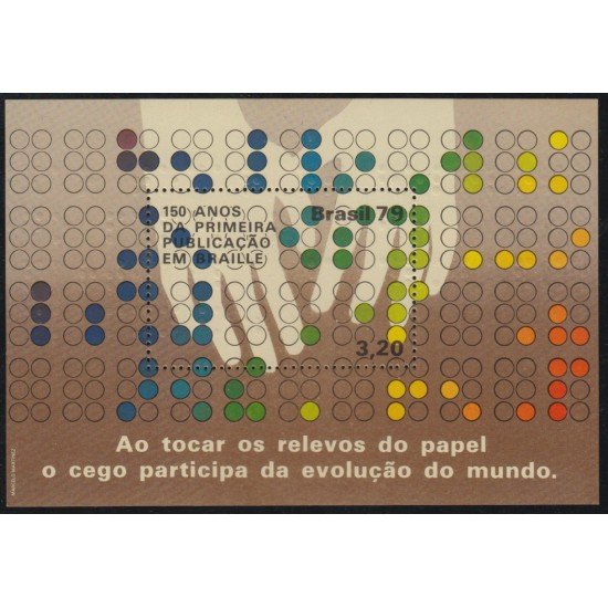Brasil Brazil HB 40 1979 150 Años de la 1ra publicación del método Louis Braille MNH Brasil Brazil HB 40 1979 150 Años de la 1ra publicación del método Louis Braille MNH