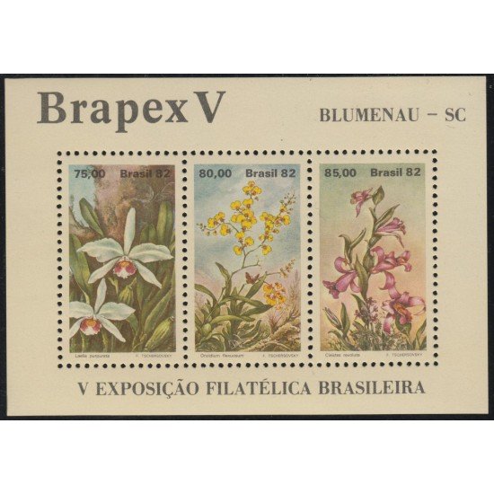 Brasil Brazil HB 48 1982 Brapex V Exposición Filatélica Flores Flowers MNH Brasil Brazil HB 48 1982 Brapex V Exposición Filatélica Flores Flowers MNH