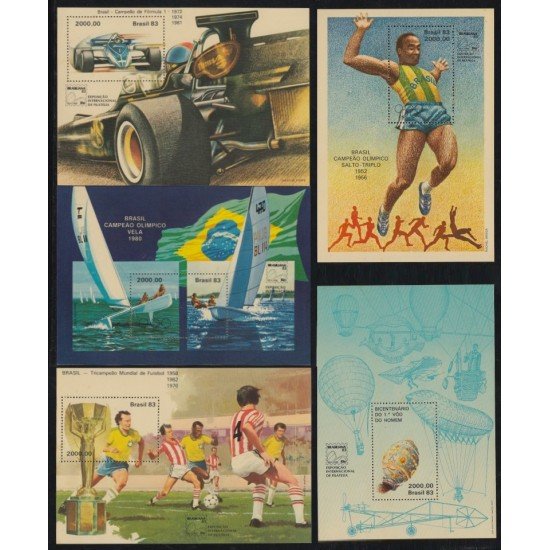 Brasil Brazil HB 55/59 1983 Victorias deportivas brasileñas MNH Brasil Brazil HB 55/59 1983 Victorias deportivas brasileñas MNH