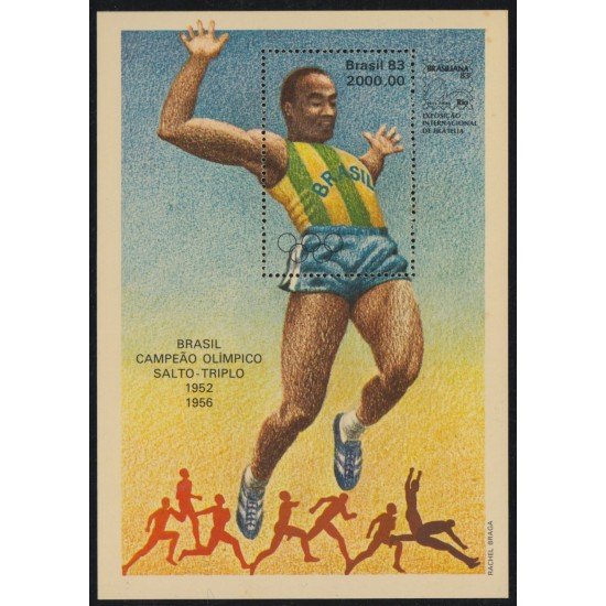 Brasil Brazil HB 57 1983 Brasil Campeón Olímpico de Triple salto MNH Brasil Brazil HB 57 1983 Brasil Campeón Olímpico de Triple salto MNH
