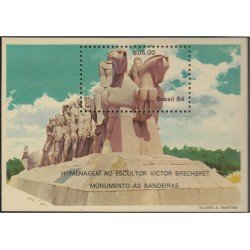 Brasil Brazil HB 62 1984 Homenaje al escultor Victor Brecheret Monumento MNH Brasil Brazil HB 62 1984 Homenaje al escultor Victor Brecheret Monumento MNH