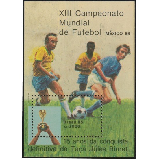 Brasil Brazil HB 67 1985 XIII Copa del mundo de Fútbol MNH Brasil Brazil HB 67 1985 XIII Copa del mundo de Fútbol MNH