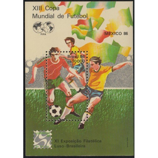 Brasil Brazil HB 68 1986 Lubrapex 86 Copa del mundo de Fútbol México MNH Brasil Brazil HB 68 1986 Lubrapex 86 Copa del mundo de Fútbol México MNH