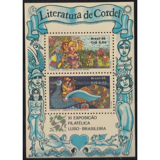 Brasil Brazil HB 70 1986 Lubrapex 86 Literatura de Cordel MNH Brasil Brazil HB 70 1986 Lubrapex 86 Literatura de Cordel MNH