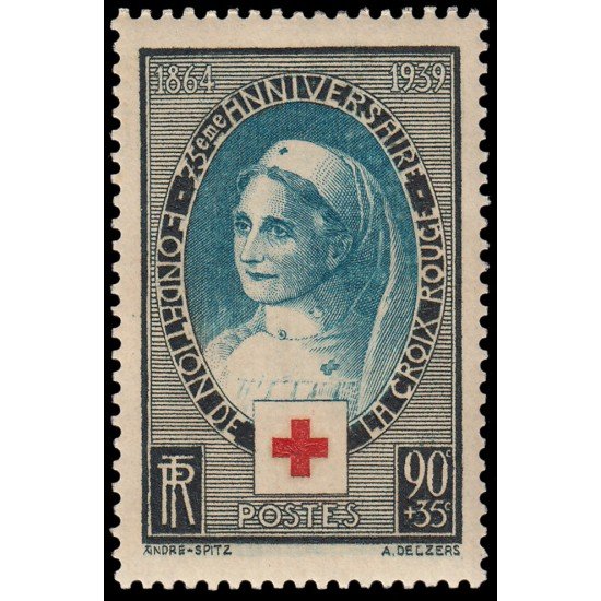 France Francia 422 1939 75 aniv. Cruz Roja Internacional MNH France Francia 422 1939 75 aniv. Cruz Roja Internacional MNH