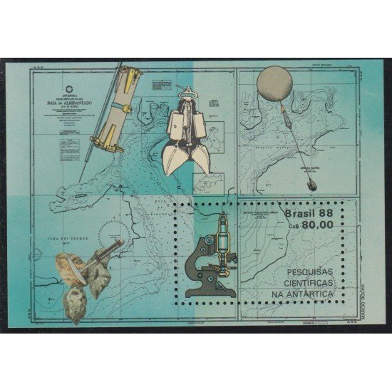 Brasil Brazil HB 71 1988 Expedición científica en la Antártida MNH Brasil Brazil HB 71 1988 Expedición científica en la Antártida MNH