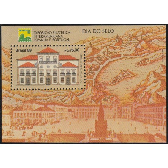 Brasil Brazil HB 78 1989 Día del timbre Brasiliana 89 Exposición Filatélica Interamericana MNH Brasil Brazil HB 78 1989 Día del timbre Brasiliana 89 Exposición Filatélica Interamericana MNH