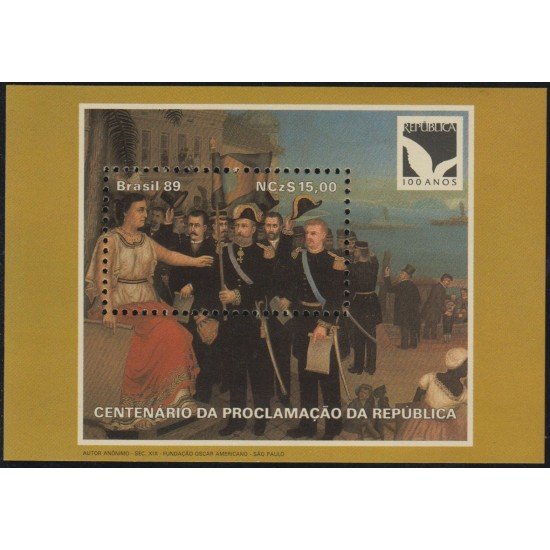 Brasil Brazil HB 79 1989 Centenario de la proclamación de la República MNH Brasil Brazil HB 79 1989 Centenario de la proclamación de la República MNH