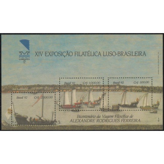Brasil Brazil HB 88 1992 Lubrapex 92 XIV Exposición Filatélica Lusitano-Brasileña MNH Brasil Brazil HB 88 1992 Lubrapex 92 XIV Exposición Filatélica Lusitano-Brasileña MNH