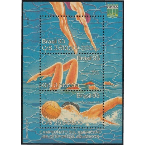 Brasil Brazil HB 91 1993 Campeonato Sudamericano de deportes acuáticos MNH Brasil Brazil HB 91 1993 Campeonato Sudamericano de deportes acuáticos MNH