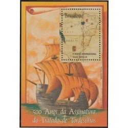 Brasil Brazil HB 94 1994 500 Años de la firma del tratado de Tordesillas Barco MNH Brasil Brazil HB 94 1994 500 Años de la firma del tratado de Tordesillas Barco MNH