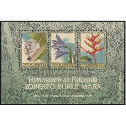 Brasil Brazil HB 97 1996 Homenaje al paisajista Roberto Burlex Marx MNH Brasil Brazil HB 97 1996 Homenaje al paisajista Roberto Burlex Marx MNH