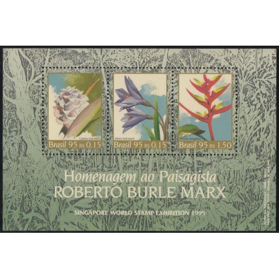 Brasil Brazil HB 97 1996 Homenaje al paisajista Roberto Burlex Marx MNH Brasil Brazil HB 97 1996 Homenaje al paisajista Roberto Burlex Marx MNH