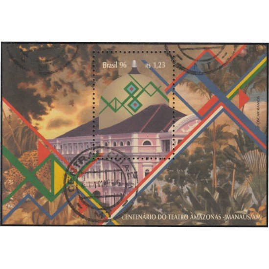 Brasil Brazil HB 100 1996 Centenario de la Ópera Teatro Amazonas Usado Brasil Brazil HB 100 1996 Centenario de la Ópera Teatro Amazonas Usado