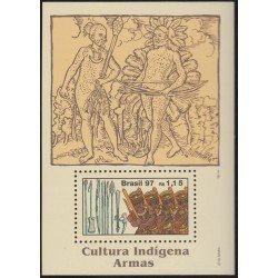 Brasil Brazil HB 104 1997 Cultura indígena Armas MNH Brasil Brazil HB 104 1997 Cultura indígena Armas MNH