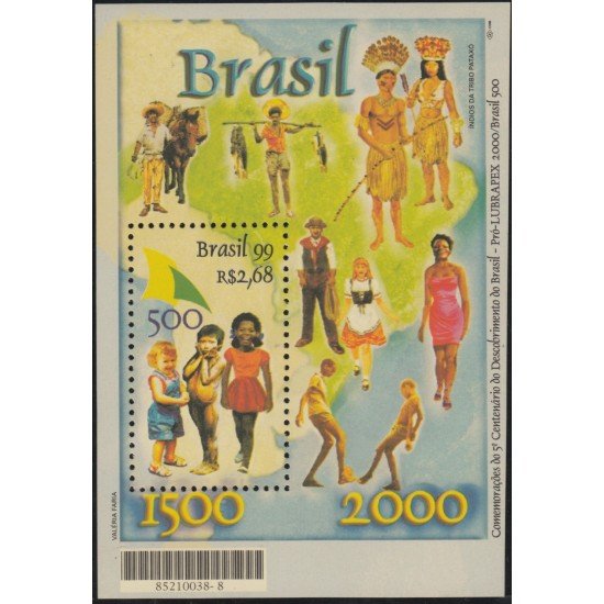 Brasil Brazil HB 107 1999 500 Aniversario del descubrimiento de Brasil Pro-Lubrapex 2000 MNH Brasil Brazil HB 107 1999 500 Aniversario del descubrimiento de Brasil Pro-Lubrapex 2000 MNH