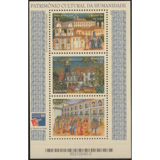 Brasil Brazil HB 108A 1999 Philexfrance 99 Exposición Filatélica Internacional MNH Brasil Brazil HB 108A 1999 Philexfrance 99 Exposición Filatélica Internacional MNH