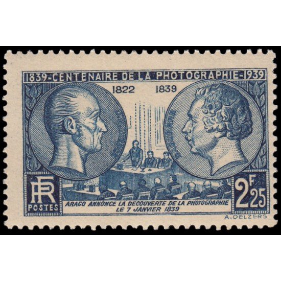 France Francia 427 1939 Centenario de la fotografía Efigies MNH France Francia 427 1939 Centenario de la fotografía Efigies MNH