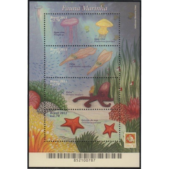 Brasil Brazil HB 147 2011 Fauna Marina MNH Brasil Brazil HB 147 2011 Fauna Marina MNH