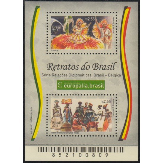 Brasil Brazil HB 152 2011 Relaciones diplomáticas con Bélgica Europalia Brasil Festival Internacional De Arte MNH Brasil Brazil HB 152 2011 Relaciones diplomáticas con Bélgica Europalia Brasil Festival Internacional De Arte MNH