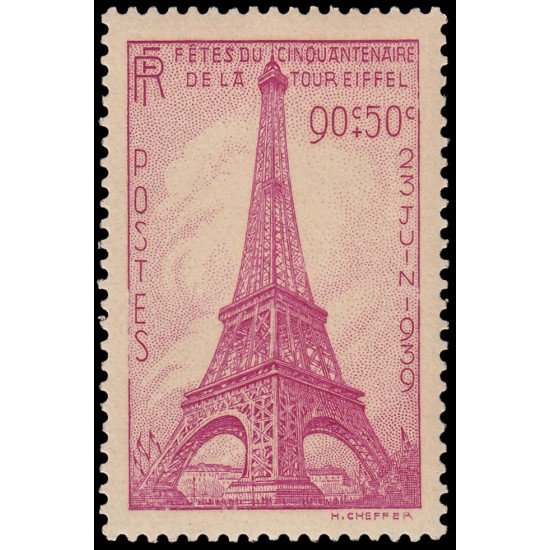 France Francia 429 1939 50 aniv. de la torre Eiffel MNH