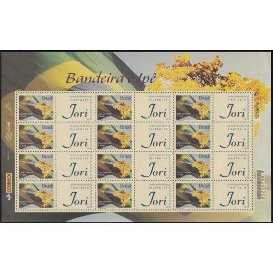 Brasil Brazil SP 109 2009 Sellos de mensajes Bandera e Ipé en flor Filatelia Jori MNH Brasil Brazil SP 109 2009 Sellos de mensajes Bandera e Ipé en flor Filatelia Jori MNH