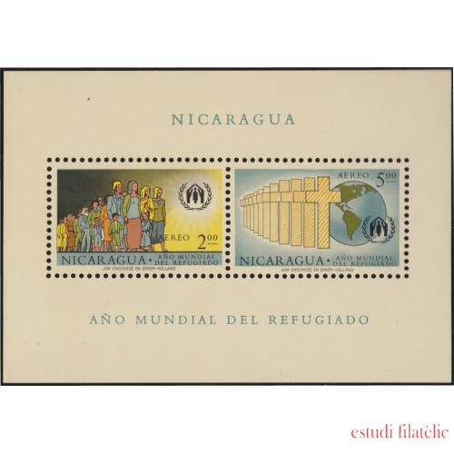 Nicaragua HB 95 1961 Año Mundial del Refugiado MNH