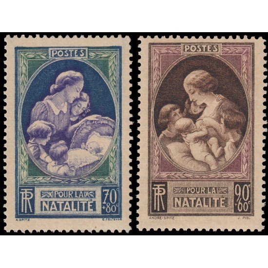 France Francia 440/41 1939 Propaganda en favor de la natalidad MNH France Francia 440/41 1939 Propaganda en favor de la natalidad MNH