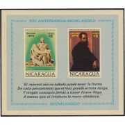 Nicaragua HB 119 1974 Navidad 500 Años del nacimiento de Michelangelo MNH