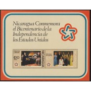 Nicaragua HB 127 1976 Conmemoración Bicentenario de la Independencia de EEUU MNH